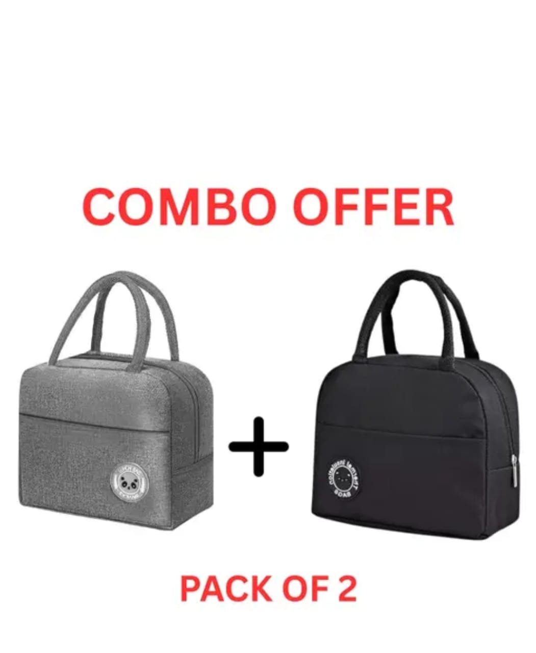 Combo Pack Tiffin Bag for School, College, Office,Picnic Travels Waterproof Lunch Bag Insulated Lunch Bag with Handles