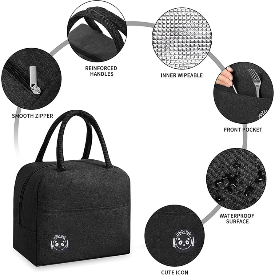 Combo Pack Tiffin Bag for School, College, Office,Picnic Travels Waterproof Lunch Bag Insulated Lunch Bag with Handles