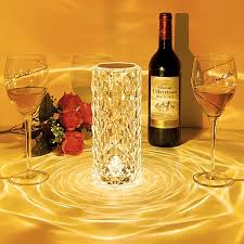 16 Color Changing Rose Crystal Diamond Table Lamp l  Luxury Product