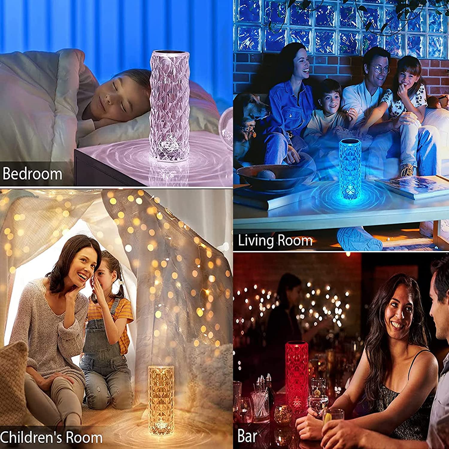 16 Color Changing Rose Crystal Diamond Table Lamp l  Luxury Product