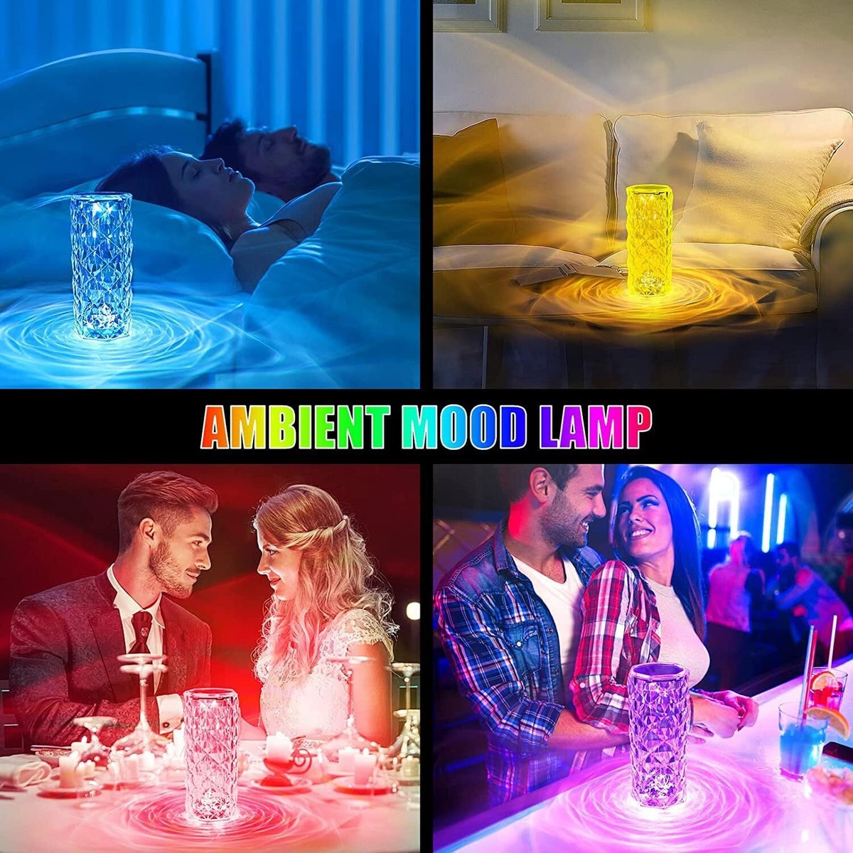 16 Color Changing Rose Crystal Diamond Table Lamp l  Luxury Product